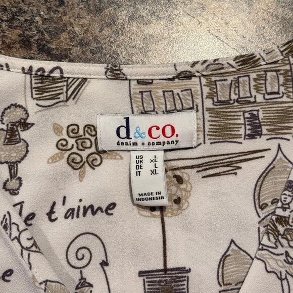 D&Co Top Preppy French Soft Girl Travel Cottage Romantic Wanderlust City Large - Picture 3 of 6